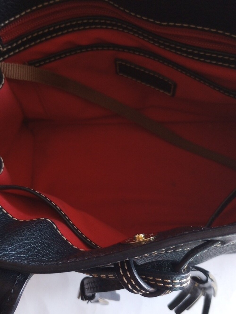 Dooney & Bourke 1975 Black Leather Pebbled Hand Bag - Picture 8 of 8